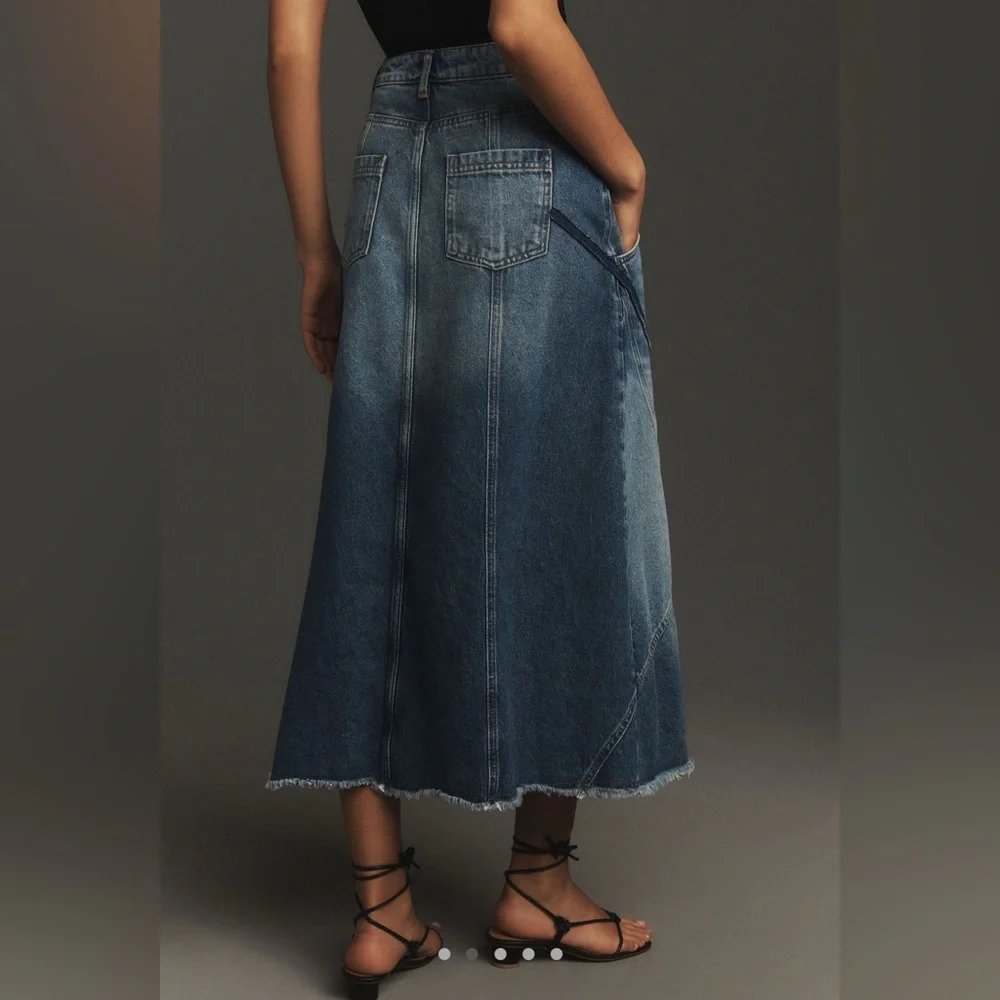 Anthropologie Pilcro Reworked Denim Midi Skirt, Various Sizes NWOT - Picture 2 of 4